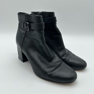 Via Spiga Black Ankle Boots with Buckle